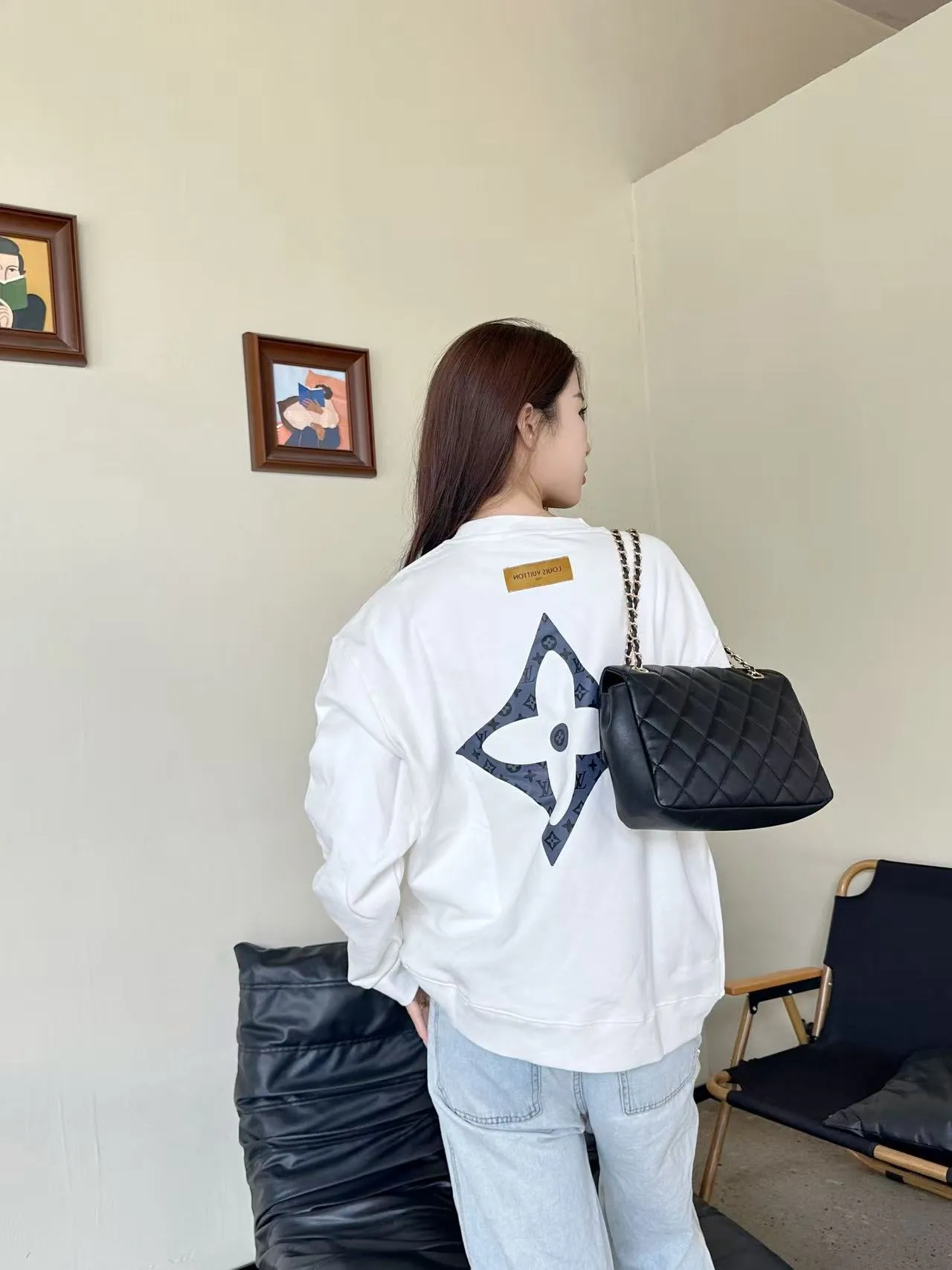 Louis Vuitton/Louis Vuitton small label presbyopic round neck sweatshirt